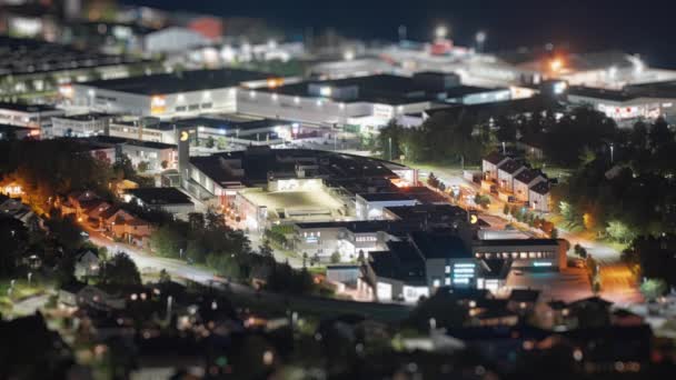 Vista Aérea Ciudad Molde Por Noche Tráfico Las Calles Iluminadas — Vídeos de Stock