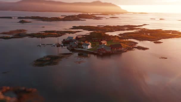 Aerial View Haholmen Havstuer Well Known Hotel Island Archipelago Atlantic — Vídeo de Stock