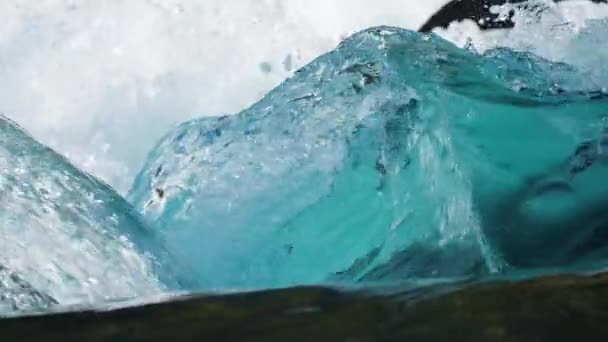 Slow Motion Shot Transparent Clean Whirling Water Close Loop High — Stock Video