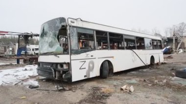 Balakliya, Kharkiv Oblast, Ukraine. February, 4, 2023. Destroyed vehicles of Russian Army.