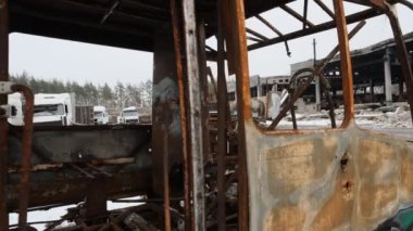 Balakliya, Kharkiv Oblast, Ukraine. February, 4, 2023. Destroyed vehicles of Russian Army.