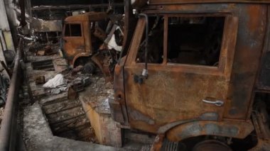 Balakliya, Kharkiv Oblast, Ukraine. February, 4, 2023. Destroyed vehicles of Russian Army.