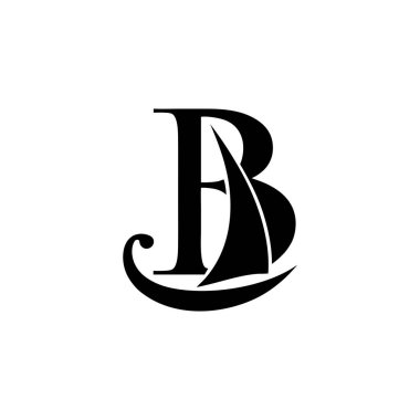 B harfi logo tasarım vektörü