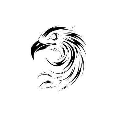 Kartal kafa vektör çizimi. Kartal başlı logo şablonu. Kartal baş vektör illüstrasyonu.