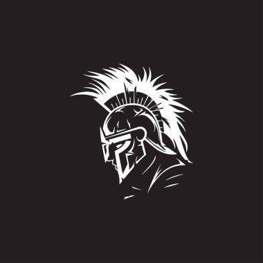 Spartalı savaşçı baş vektör logosu şablonu. Amerikan kızılderili savaşçı baş vektör logosu