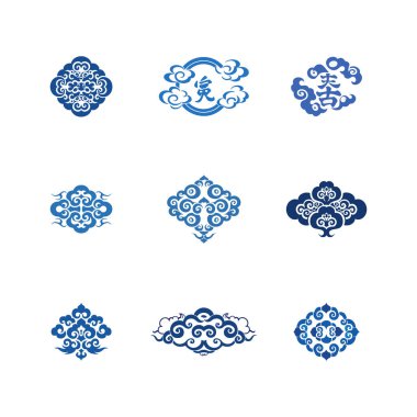 Tasarım şablonu için dekoratif elementler. Vektör İllüstrasyonu.