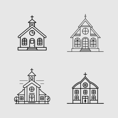 Kilise ikonu hazır. Web ve mobil tasarım için özet vektör çizimi