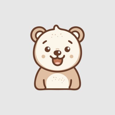 Sevimli ayı ikonu seti. Vektör çizimi. Beyaz arkaplanda izole.