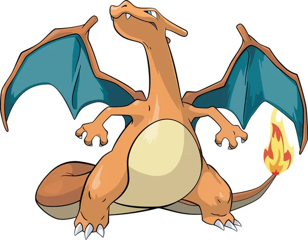 Charizard Pokemon Anime Vector Illustration — 스톡 벡터