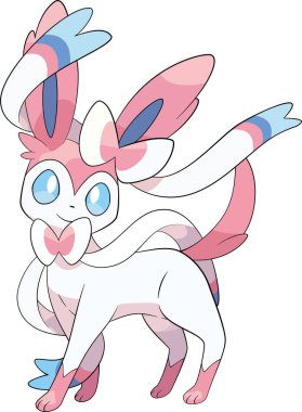 Sylveon pokemon anime vector illustration