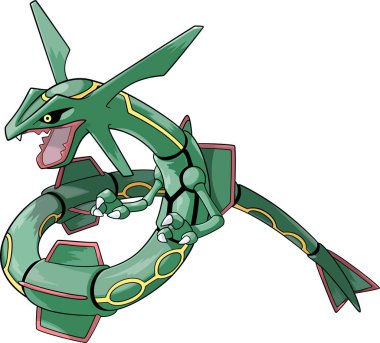 Rayquaza pokemon anime vektör çizimi