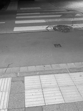 Körler için Kılavuz Sistemli Siyah Beyaz Yaya Geçidi