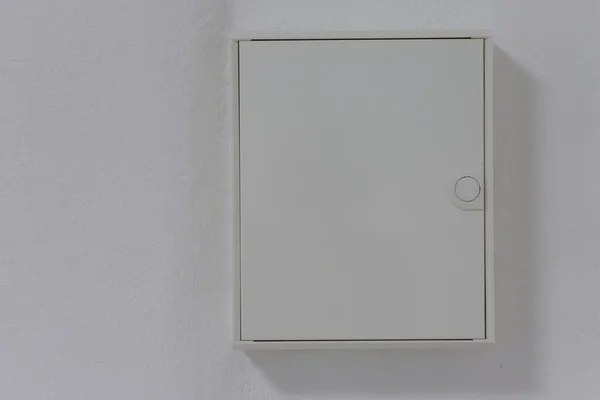 White Fuse Box Closed Wall — Stock Photo, Image