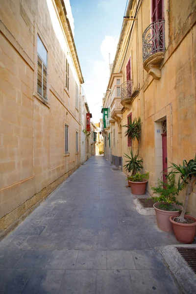 Allée Caractéristique Rabat Gozo Malte Super Grand Angle — Photo