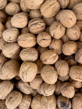 Doğal ceviz arkaplan deseni deseni soyut ceviz yığını desen arka plan 