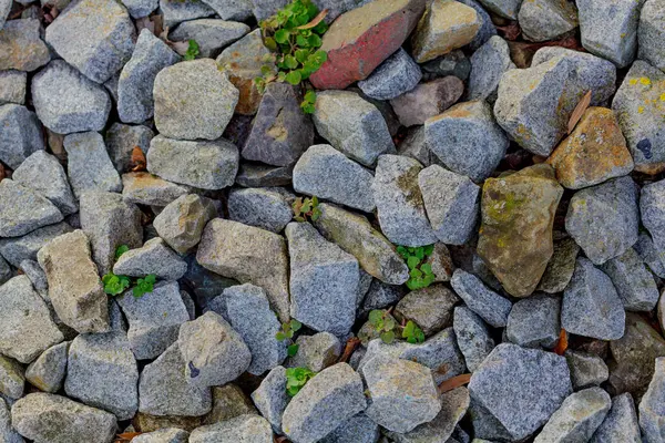Granieten Ock Rail Stenen Textuur Spoorwegballast Achtergrond Grind — Stockfoto