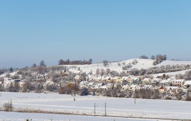 Bubenheim, Treuchtlingen, Bavyera, Almanya Kışın,