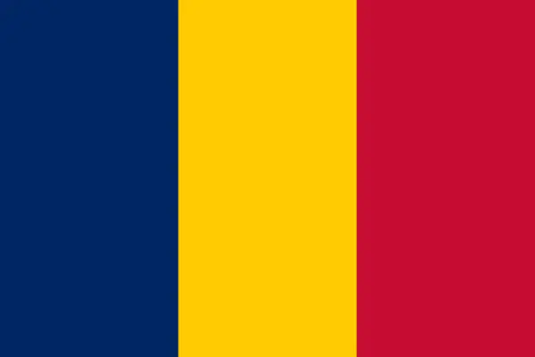 Chad 'in vektör bayrağı. Doğru boyutlar ve resmi renkler. Vatanseverliğin ve özgürlüğün sembolü. Bu dosya herhangi bir boyuttaki dijital düzenleme ve yazdırma için uygundur.