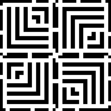 Basit bir konsept fon teması, illüstrasyon içinde siyah ve beyaz bir labirent kusursuz arkaplan resmi