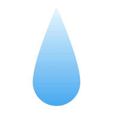 Gökyüzü atmosferi temalı beyaz bir arkaplanda izole edilmiş bir çizgi film yağmur damlası, çıkartma illüstrasyonu