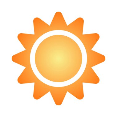 A cartoon sun isolated on a white background in a beach summer theme, Sticker illustration clipart