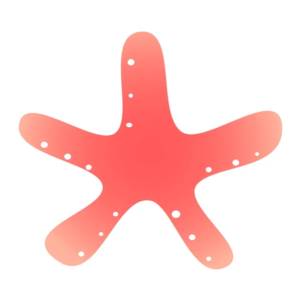 Cartoon Starfish Isolated White Background Beach Summer Theme Sticker Illustration — Stock Photo, Image