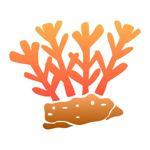 A cartoon coral isolated on a white background in a beach summer theme, Sticker illustration