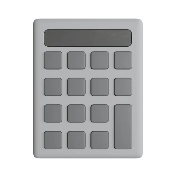 Szary Kalkulator Odizolowany Białym Tle Model Papeterii Temacie Powrotu Szkoły — Zdjęcie stockowe