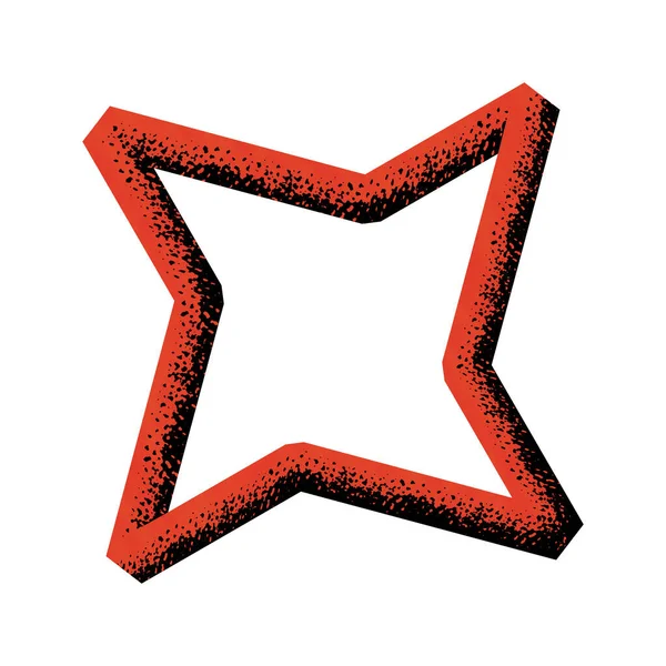 Röd Abstrakt Form Med Skuggning Isolerad Vit Bakgrund Element Illustration — Stockfoto