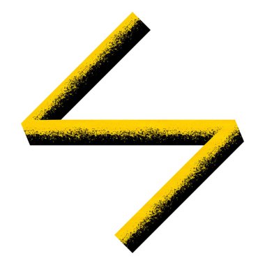 Beyaz arkaplanda izole edilmiş sarı soyut şekil, element illüstrasyon 1