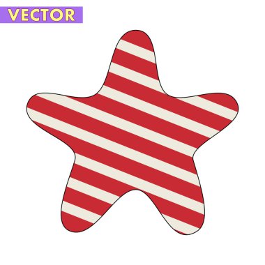 Bir Noel Süsü Yıldızı 2 Vektörü, minimal xmas konseptiyle beyaz arkaplanda izole edilmiş