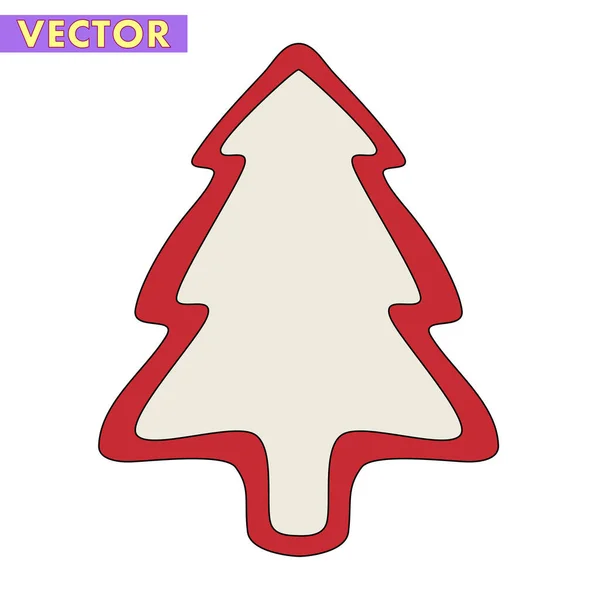 Juletræ Vektor Isoleret Hvid Baggrund Minimal Xmas Koncept – Stock-vektor