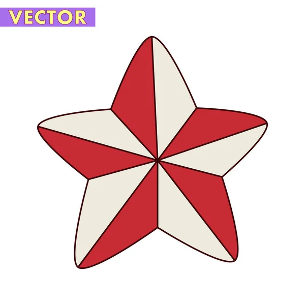 Une Étoile Ornement Noël Vecteur Isolé Sur Fond Blanc Dans — Image vectorielle