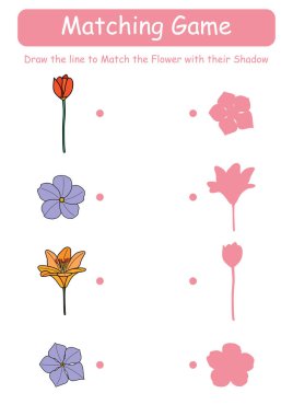 Vahşi bir çiçek çizim tarzında arka planı olan çocuklar için Gölge oyunu, illüstrasyon