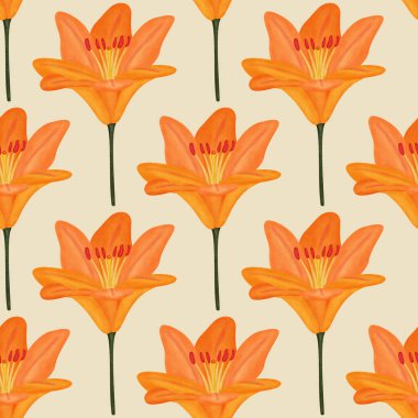 Lilium tanecikli desenli sprey boya, arka planda günlük taçyaprak konsepti, illüstrasyon.