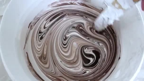 Acrylic Paint Stirring Wall Repair White Brown Paints High Quality — Stockvideo