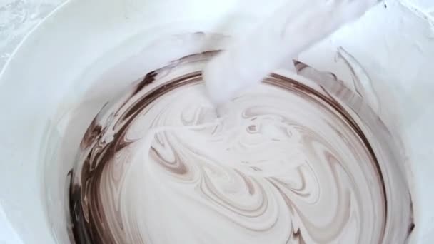 Acrylic Paint Stirring Wall Repair White Brown Paints High Quality — Stock Video