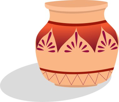 Mutlu Pongal dini bayramı Güney Hindistan kutlama geçmişi ve Mutlu Pongal. Vektör çizimi. Tamil Nadu Güney Hindistan Festivali