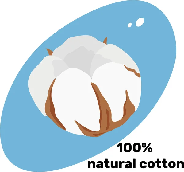 Šablona Místního Premium Cotton Label Rostlinná Větev Květinami Venkovské Krajiny — Stockový vektor