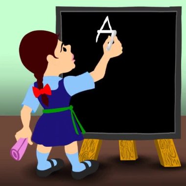 Hepsi En İyi- Bir liseli kız tahtada en iyisini yazıyor.