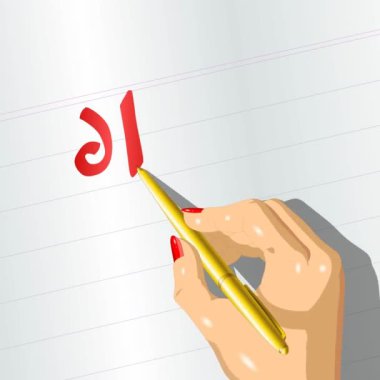 İyi şanslar - iyi şanslar Hintçe kartı. Güzel selamlama afişi beyaz arkaplanda kırmızı yazı kaligrafisi. El yapımı tasarım elementleri. El yazısı modern fırça harfleri beyaz arkaplan izole vektörü