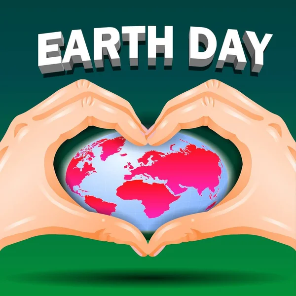 Hands holding Earth in heart shape. Save our planet. World Environment day or Earth day concept - Vector illustration of a hands holding a heart-shaped earth, love for the planet, respect for nature. Banner of the world Earth day