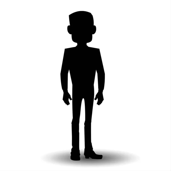 Vector Silhouette Man White Background — Stock Photo, Image