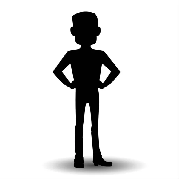 Silhouette Man White Background Vector Illustration — Stock Photo, Image