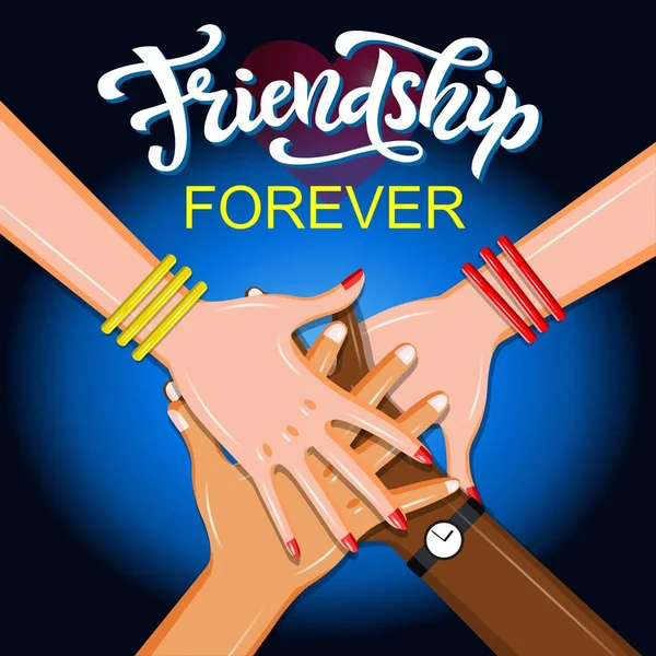 Vänskap För Evigt Vänskapens Handgest Vektorillustration — Stockfoto