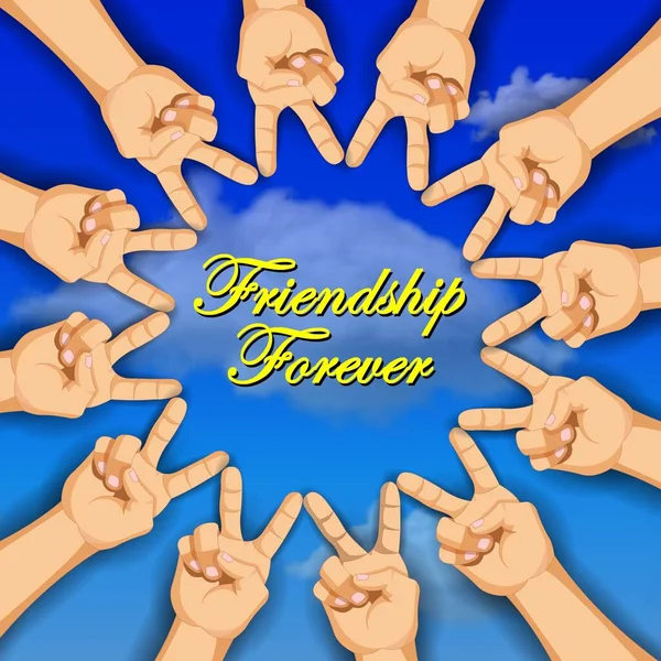 Przyjaźń Zawsze Gest Przyjaźni Ilustracja Wektora — Zdjęcie stockowe