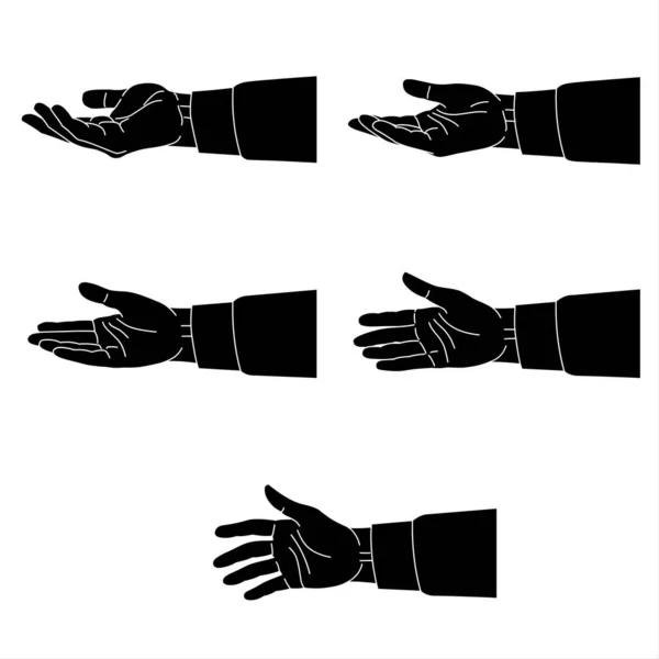 Beyaz Arkaplanda Izole Edilmiş Doğrusal Vektör Elleri Seti Farklı Zarif — Stok fotoğraf