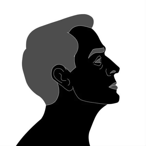 Seitenansicht Eines Mannes Auf Weißem Hintergrund Vektorsilhouette Eines Mannes Auf — Stockfoto