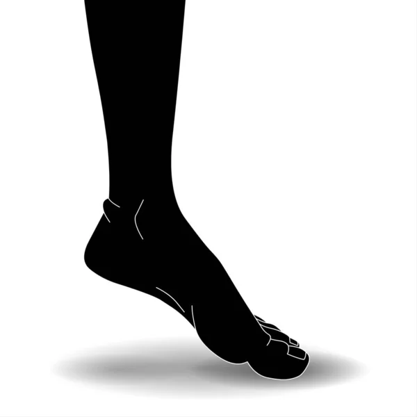 白い背景に男の足 ベクターイラスト 影のある白い背景に人間の足のイラスト — ストック写真