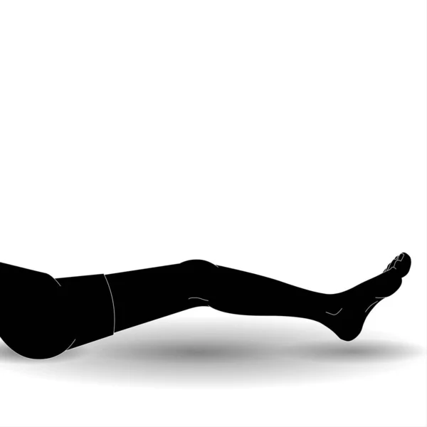 一个躺在地板上的年轻人的腿的图解 健美与锻炼 一个男人在做运动 腿抬起来了做腹肌和腿的运动体形适合减肥 — 图库照片